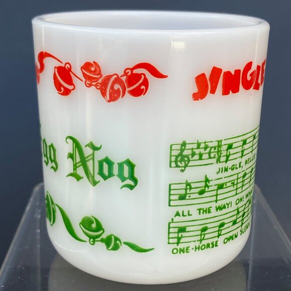 Hazel Atlas Tom and Jerry Egg Nog Jingle Bell Mugs - Set of 3 - Picture 3 of 9